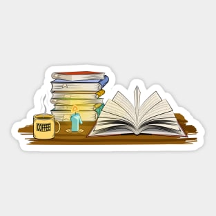 Reading By Candlelight Sticker